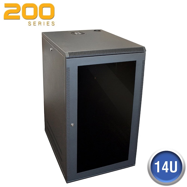 Quest Mfg Wall Enclosure, Front/Side Access, 14U, 28"H x 21"W x 20"D, Black WM2019-14-02 - main